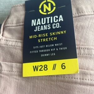 Nautica Pink‎ Skinny Jeans Mid-Rise Stretch